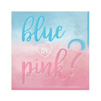Immagine di Amscan 512703 Tovaglioli per feste The Big Gender Reveal, confezione da 16