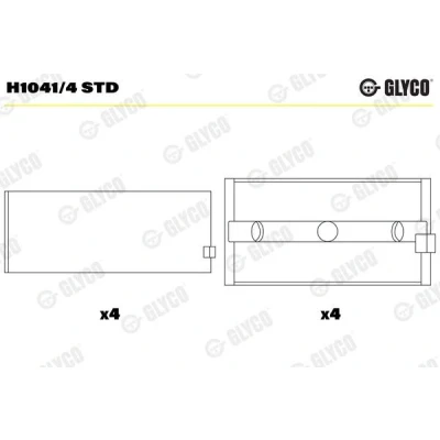 Immagine di GLYCO H1041/4 STD Cuscinetto albero a gomito RENAULT: LAGUNA 1