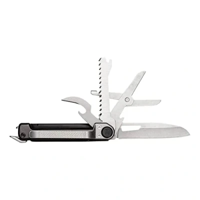 Immagine di Coltello Tascabile Gerber con 7 Funzioni, Multiutensile Lama Liscia, Forbici e Sega, Armbar Scout, Grigio/Argento, Acciaio Inossidabile/Alluminio, 1064399