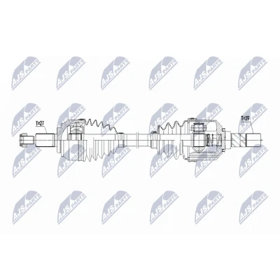 Immagine di NTY NPW RE 214 Albero motore / Semiasse Assale anteriore Sx 630mm Cambio manuale