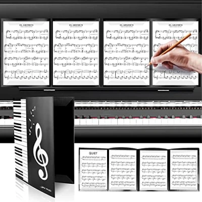 Immagine di Molbory cartella portadocumenti pieghevole a 6 lati, raccoglitore per spartiti musicali, formato A4, file cartelle concerti