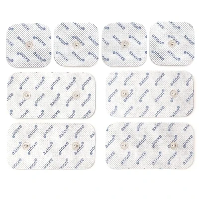 Immagine di Set di 8 elettrodi Pads 4 * 5x5 cm e 10x5 compatibili con COMPEX elettrostimolatore TENS EMS qualità axion