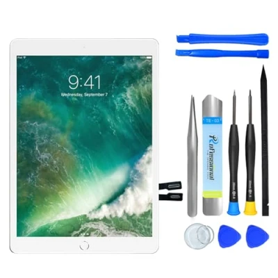 Immagine di NB+ Sostituzione dello schermo per iPad 5a generazione 9.7 pollici touch screen digitizer 2017 adesivo preinstallato (modello: A1822 A1823) bianco