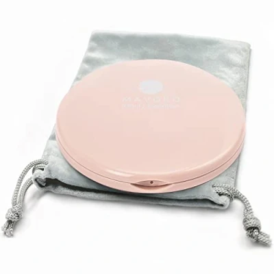 Immagine di Ingrandimento Specchio Compatto per Borse con 10X da Viaggio a due Lati Trucco Viaggio, 4 pollici Tascabile Piccolo, o Borsa (Rosa Millenaria)