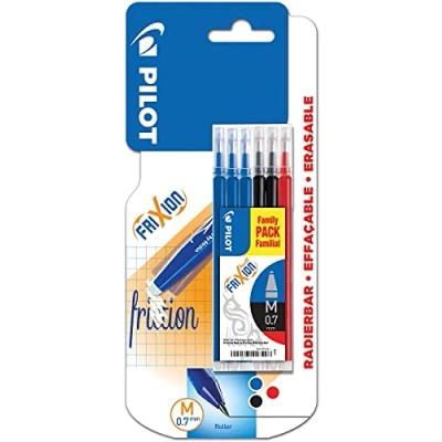 Immagine di Pilot Pen 6 pezzi di ricambio frixion ball&amp;clicker3 blu/2 neri/1 rosso refill case gratis