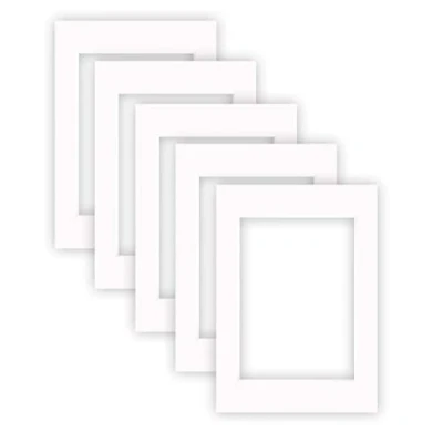 Immagine di nielsen Conservation Cartoncino Passepartout 2,2 mm, set di 5, formato esterno 29,7x42 cm (DIN A3) per immagine 21x29,7 cm, bianco puro liscio