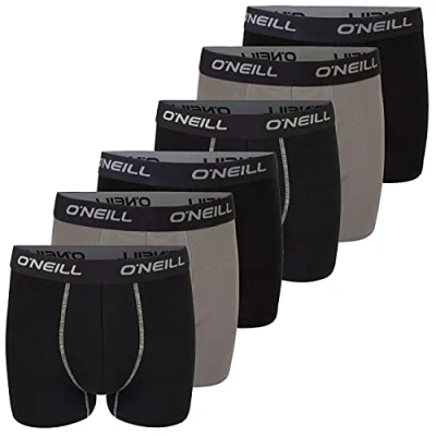 Immagine di O&#039;Neill boxer da uomo, confezione 6 pezzi, tinta unita, sport, basic, biancheria intima, senza apertura sul davanti, in cotone, nero, rosso, blu, M, L, XL, XXL, XL