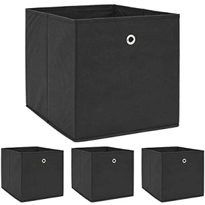 Immagine di DuneDesign 4 Contenitori per Kallax 33x38x33 Scatole in Tessuto con Maniglia Cubo pieghevole