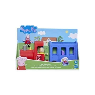 Immagine di Peppa Pig Il Treno della Signorina Coniglio, Giocattolo per età Prescolare Staccabile, 2 Action Figure, Ruote Che Girano, dai 3 Anni in su, Multicolore