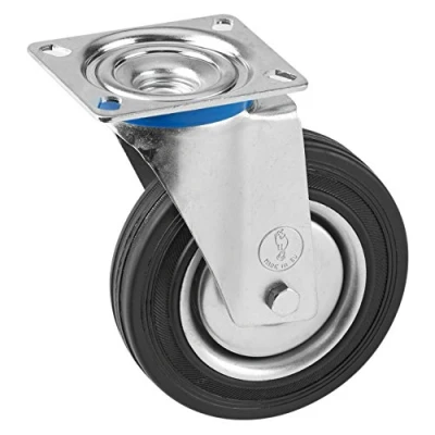 Immagine di Metafranc 800690 Ruota Girevole Diametro, 104 x 80 mm, in Gomma Piena, Cuscinetto a rulli, Ø 140 mm