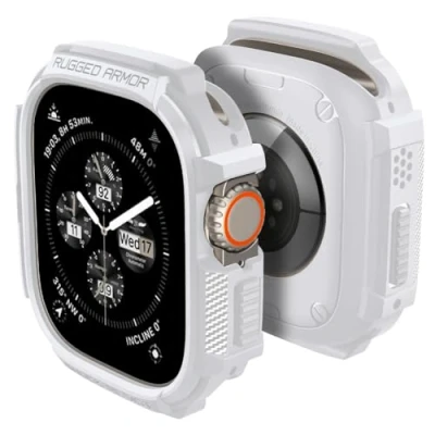 Immagine di Spigen Cover Rugged Armor Compatibile con Apple Watch Ultra 2 49mm e Bianco