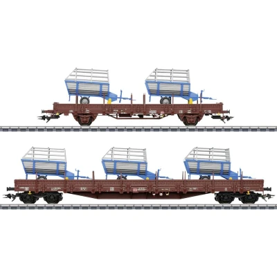 Immagine di Märklin 46407 Kit di 2 vagoni a stanti H0 Ks447 DB AG, MHI