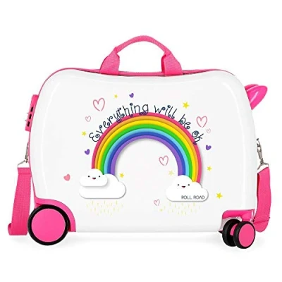Immagine di ROLL ROAD Arcoiris Everything Ok Valigia per bambini Rosa 50x39x20 cms Rigida ABS Chiusura a combinazione numerica 38L 2,1Kgs 4 Ruote Bagaglio mano
