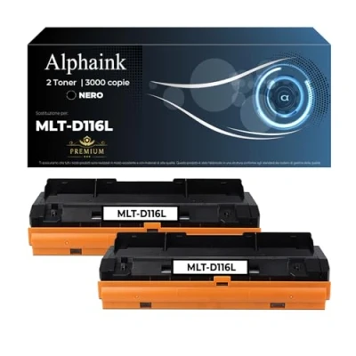 Immagine di alphaink 2 Toner Compatibili con Samsung MLT D116L SU828A per stampanti Xpress SL M2885FW M2825ND M2675FN M2625D M2875FD M2835DW M2875FW M2825DW M2825 M2885 M2875 3000 copie l&#039;uno