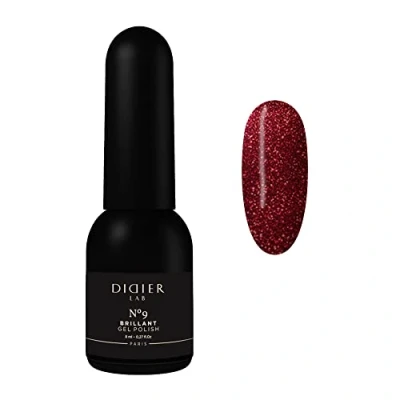 Immagine di Didier Lab Brillant Smalto Semipermanente Unghie No.9 Gel UV LED Ricco di Pigmenti Lunga Durata e Facile da Usare Colori Glitter 8ml