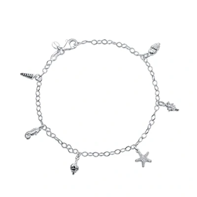 Immagine di Amberta Cavigliera con Ciondoli da Donna in Argento 925: Bracciale Caviglia Conchiglie 25 cm