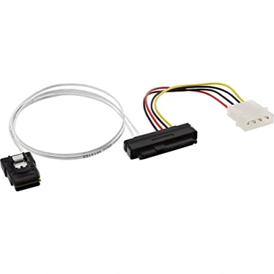 Immagine di InLine 22321 Cavo Mini SAS, SFF 8087 a 8482 e Alimentazione, 0.5 m, Nero