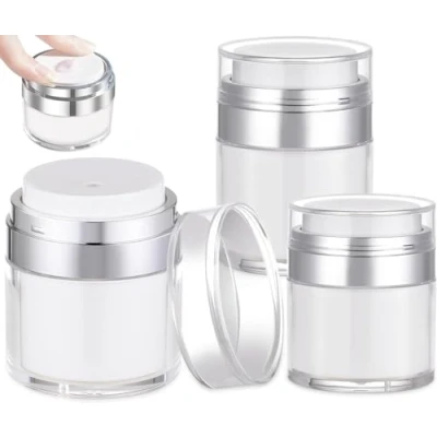 Immagine di Auauraintt 3 Contenitore Crema Pump,Dispenser a Pompa per Crema,Flacone da Viaggio Ricaricabile,Contenitore Cosmetico Portatile Crema,Lozione Uso Domestico in Viaggio(15/30/50 ml)