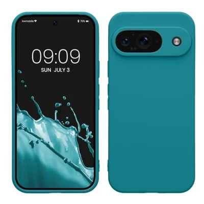 Immagine di kwmobile Custodia Compatibile con Google Pixel 9 Cover Back Case per Smartphone in Silicone TPU Protezione Gommata petrolio matt