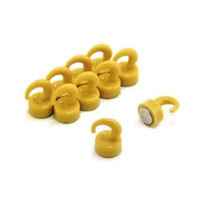 Immagine di MAGNET Expert Ltd Gancetti calamitata, con parte in plastica, 12 x 20 mm, 1 kg, colore: Giallo (Confezione 10)