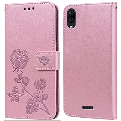 Immagine di PKQTOP Cover per Wiko Y80 Custodia,Carta Fessura,Supporto Stand,Silicone TPU,Flip Protettiva Case