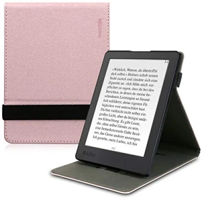 Immagine di kwmobile Custodia verticale compatibile con Kobo Aura H2O Edition 2 Cover fascia mano e leggìo Case Reader Flip