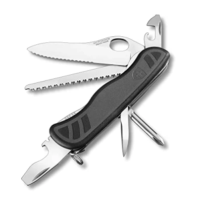 Immagine di Victorinox, Trailmaster Grip, Coltello Svizzero, Originale, Multiuso, Campeggio, 10 Funzioni, Lama, grande with wavy edge, Cacciavite 3 mm, Bloccabile, Lama a una mano