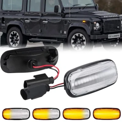 Immagine di OZ LAMPE Frecce Laterale Dinamico a LED per Rove r Discovery 2 Defernder Freelander 1，Indicatore di Direzione Pezzi Trasparente