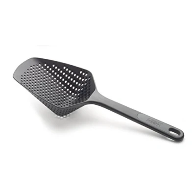 Immagine di Joseph Scoop Plus Cucchiaio Scolapasta, scola e servi, resistente al calore fino a 200C, lavabile in lavastoviglie, nero, grande