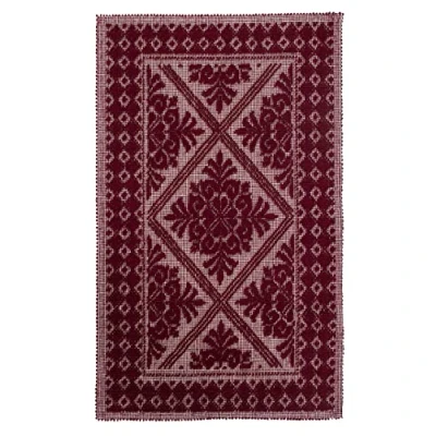 Immagine di ABC Tappeto arredo bagno fatto a mano in cotone ALGHERO Red 115x55