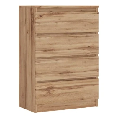 Immagine di 3E 3xE living.com Cassettiera, credenza con 4 cassetti, Quercia wotan, D: 70 x 100 39 cm