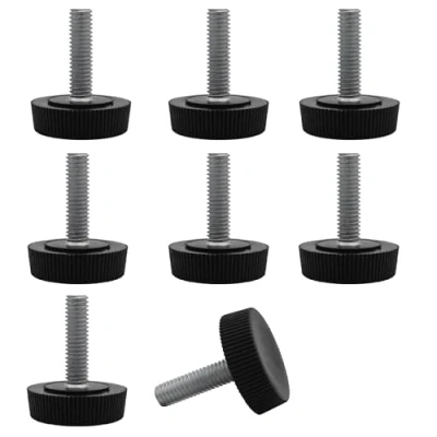 Immagine di SKIR&#039;CO 8 piedini di livellamento per mobili, M6 x 20 mm, gambe rotonde regolabili diametro 25 piedino livellatore filettatura