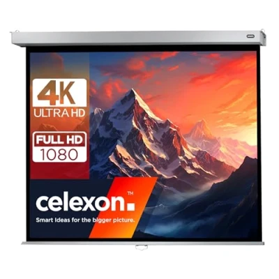 Immagine di celexon Schermo per proiettore Home Cinema e Business Roll 4K Full HD con Slow Return Professional Plus 280 x 210 cm 4:3 140&quot;