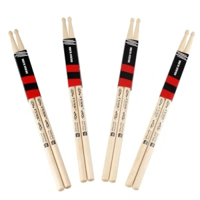 Immagine di Drum Sticks Rebound America in legno d&#039;acero duro, dritto e durevole, ideale per batteristi di tutti i livelli, utilizzato batteria, percussioni pratica (7A 4 paia)