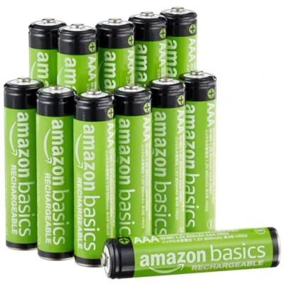 Immagine di Amazon Basics Batterie AAA ricaricabili, pre caricate, NiMh, confezione da 12 (l’aspetto potrebbe variare dall’immagine)