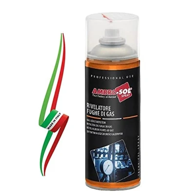 Immagine di RILEVATORE DI FUGHE GAS METANO GPL E ARIA COMPRESSA SPRAY 400ml AMBRO SOL