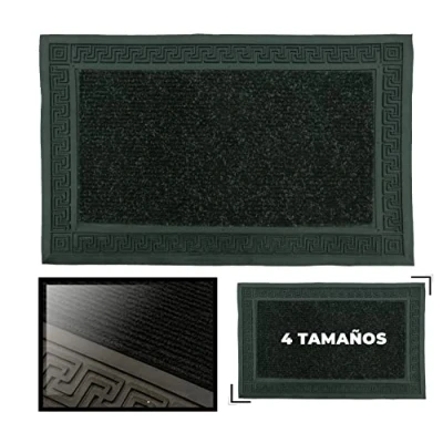 Immagine di LucaHome Zerbino Ingresso Casa Nero 37 x 52 cm Rettangolare in Gomma Moquette Base Antiscivolo, Zerbino, Facile Pulizia, Assorbente, Fepot, per Esterno ed Interno