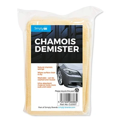 Immagine di Semplicemente CLE007 Car Wash Clean &amp; Dry, Spugna di camoscio Naturale, Lavabile e Riutilizzabile, Ultra Assorbente Morbido Materiale Tiene più Suds Acqua, Pulire Rimuovere Le Macchie ostinate