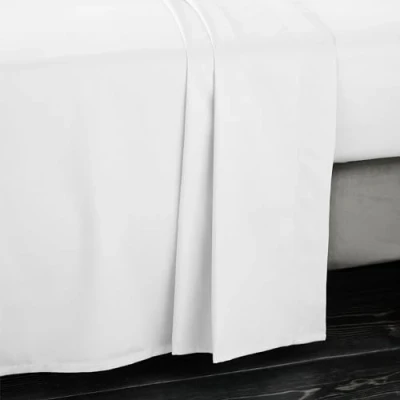 Immagine di Bianca 400 Tc Rasatello di Cotone Super King Lenzuolo Bianco