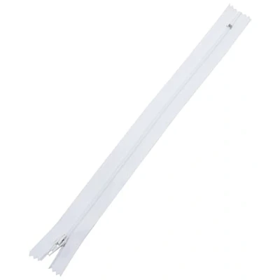Immagine di Trimz 25 cm ( 30,5 cm) One Way End Stop Zip con Denti da 4 mm, 5 Pezzi, Poliestere, Bianco, x 1