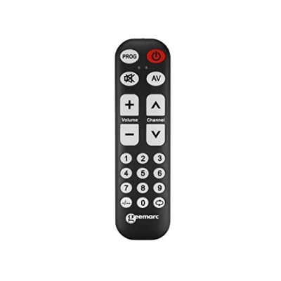 Immagine di Geemarc TV1 Telecomando Universale di Facile Utilizzo con 19 Grandi Pulsanti Programmabili per Anziani Originale Richiesto l&#039;Accoppiamento Funzionamento a Infrarossi