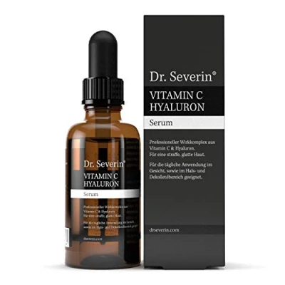 Immagine di Dr. Severin® Siero di acido ialuronico con Vitamina C booster antirughe, 100% ingredienti naturali + puro basso peso molecolare alta dose a alto