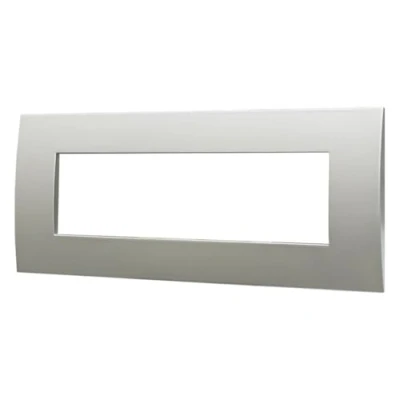 Immagine di Placca serie Venus, 7 moduli, plastica, argento, compatibile con Vimar Arke&#039; Ettroit VA83706