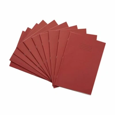 Immagine di RHINO F8M Quaderno, formato A4, 80 pagine, confezione da 10, colore: rosso