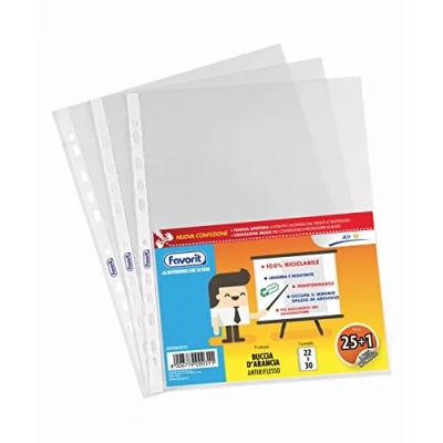 Immagine di Favorit cf. 25+1 Buste Foratura Universale Con Spessore Basso, 22 x 30 cm, buccia d&#039;arancia