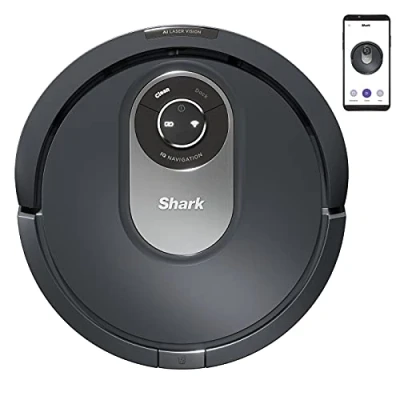 Immagine di Shark AI Aspirapolvere Robot, con Anti Hair Wrap Adatto a Tutti i Tappeti e Pavimenti Duri, Autonomia Fino 90 Minuti, Controlli Manuali Via App, Grigio RV2001EU