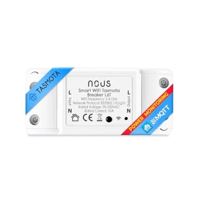 Immagine di Tasmota interruttore intelligente della luce da incasso Nous L6T Esp8266 Smart Home Switch con timer, wlan, radio LED relè 230 V MQTT ioBroker Google Assistant Alexa