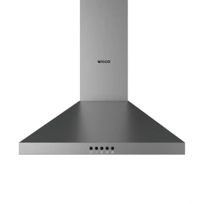 Immagine di Wiggo cappa aspirante 60 cm, da parete per scarico o ricircolo, uscita 300 m3/h, con illuminazione a LED e 3 livelli di potenza, filtro antigrasso 2 filtri carbone, acciaio inox