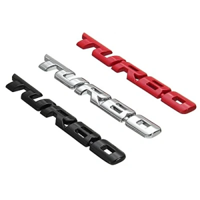 Immagine di JenNiFer Turbo 3D Adesivo in metallo per auto, con scritta lingua tedesca &quot;Auto&quot;, colore rosso