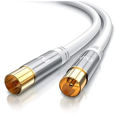 Immagine di CSL cavo antenna HDTV da 10 m, 135 dB, 75 Ohm, coassiale di alta qualità, Full HD 4k UHD, connettore su accoppiamento coassiale, DVB T e T2 C S S2 DAB misura
